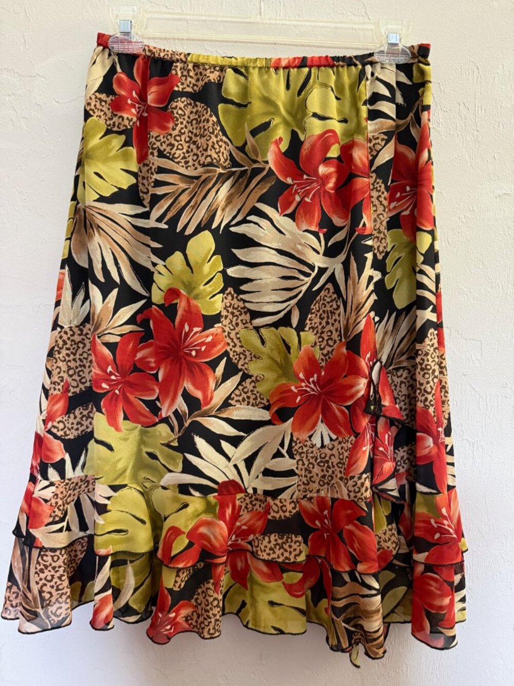 Multiples Women's Tiered Print Skirt, L